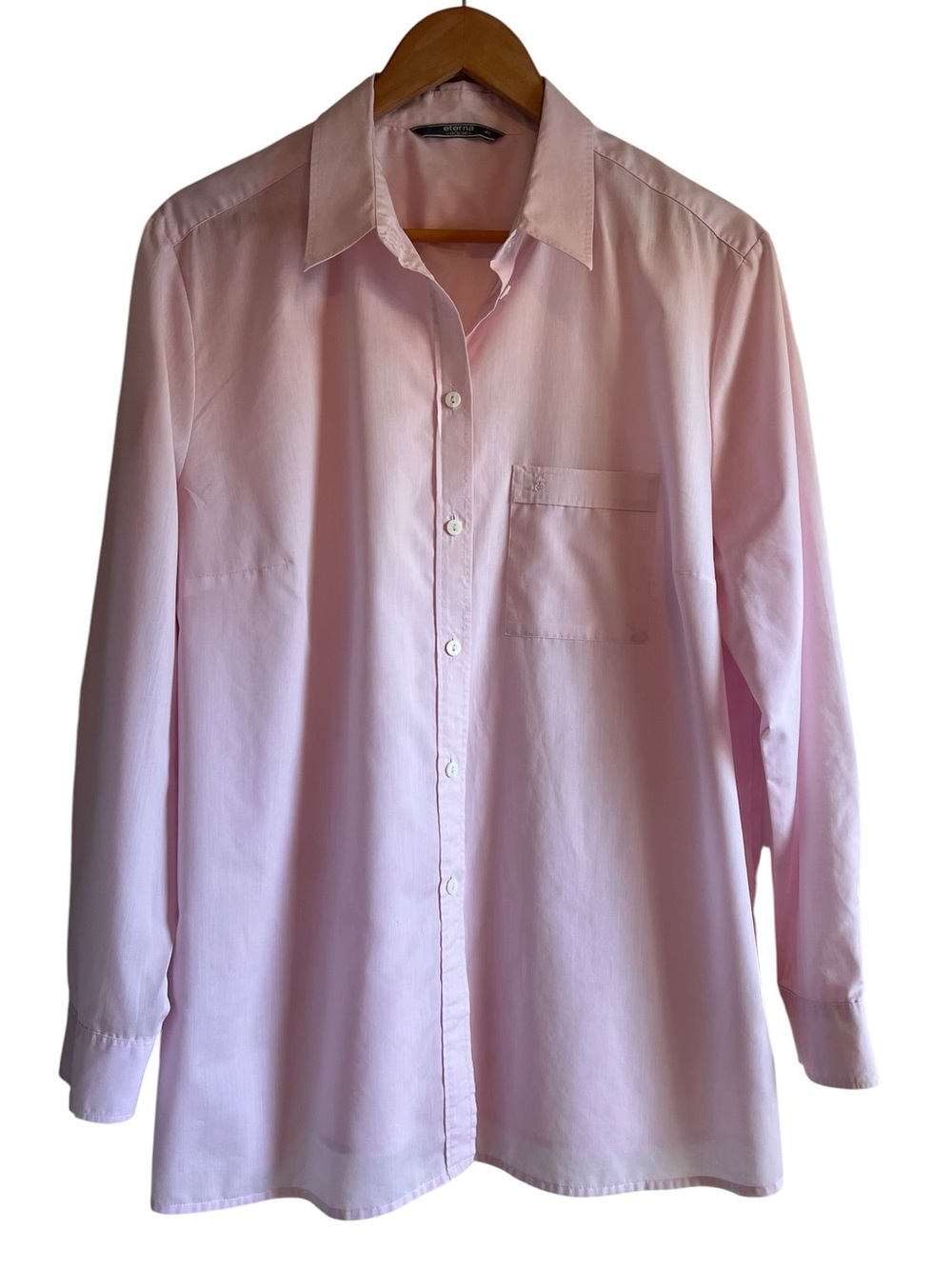 Eterna cotton button down lightweight oxford long sleeve top excellent condition